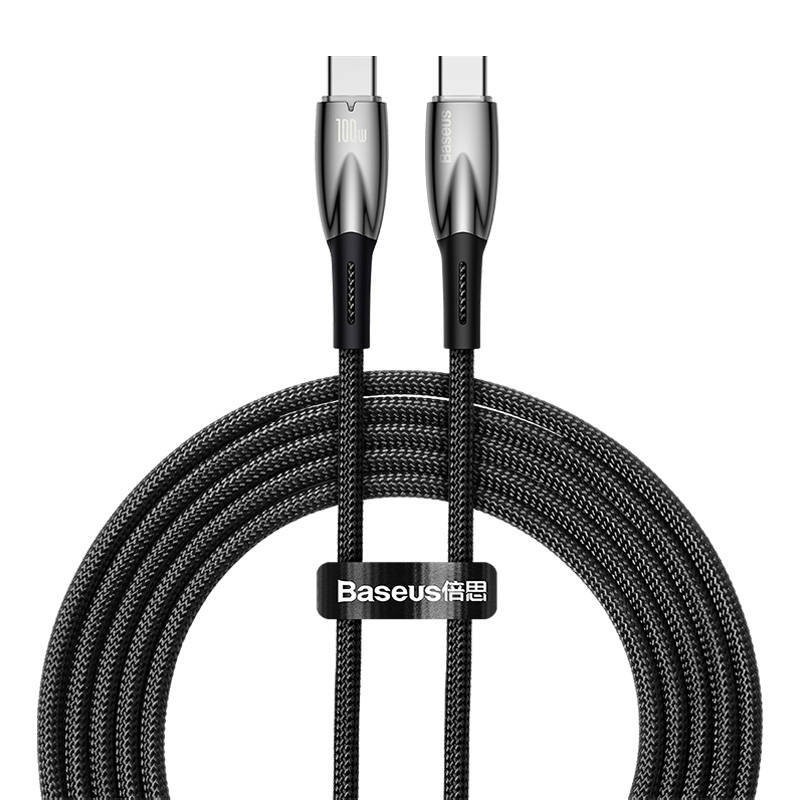 KABEL USB-C DO USB-C BASEUS GLIMMER, 100W, 2M (CZARNY)