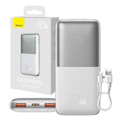 POWERBANK BASEUS BIPOW PRO 10000MAH, 2XUSB, USB-C, 22.5W (BIAŁY)