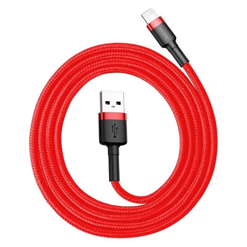 KABEL LIGHTNING USB BASEUS CAFULE 2.4A 1M (CZERWONY)