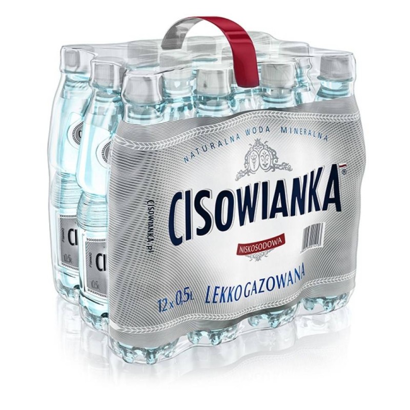 WODA LEKKO GAZOWANA BUTELKA PLASTIKOWA CISOWIANKA 0,5L