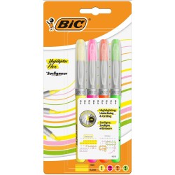 ZAKREŚLACZ BIC HIGHLIGHTER FLEX 946041 MIX*4 PĘDZELEK 1-4MM 4SZT