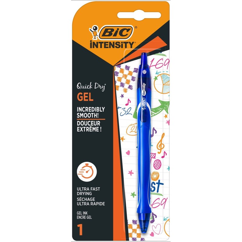 DŁUGOPIS ŻELOWY BIC INTENSITY QUICK DRY 964765 NIEBIESKI 0.7MM BLISTER