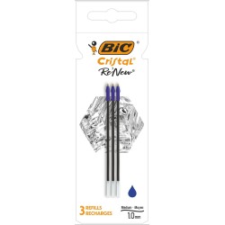 WKŁAD BIC CRISTAL RE'NEW METAL 503838 NIEBIESKI 3SZT