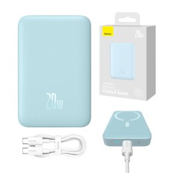 POWERBANK MAGNETYCZNY BASEUS MAGNETIC MINI 10000MAH, USB-C 20W MAGSAFE (NIEBIESKI)