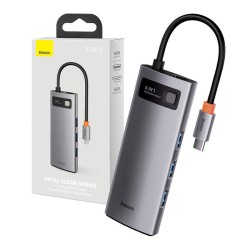 HUB 5W1 BASEUS METAL GLEAM SERIES, USB-C DO 3X USB 3.0 + HDMI + USB-C PD