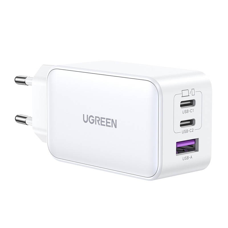 ŁADOWARKA SIECIOWA UGREEN 15334 NEXODE, 2XUSB-C, USB-A 3.0, PD3.0, QC4.0, GAN, 65W (BIAŁA)