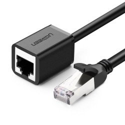 KABEL SIECIOWY UGREEN  	NW112 PRZEDŁUŻACZ ETHERNET RJ45, CAT. 6, FTP, Z METALOWĄ WTYCZNĄ 0.5M (CZARNY)