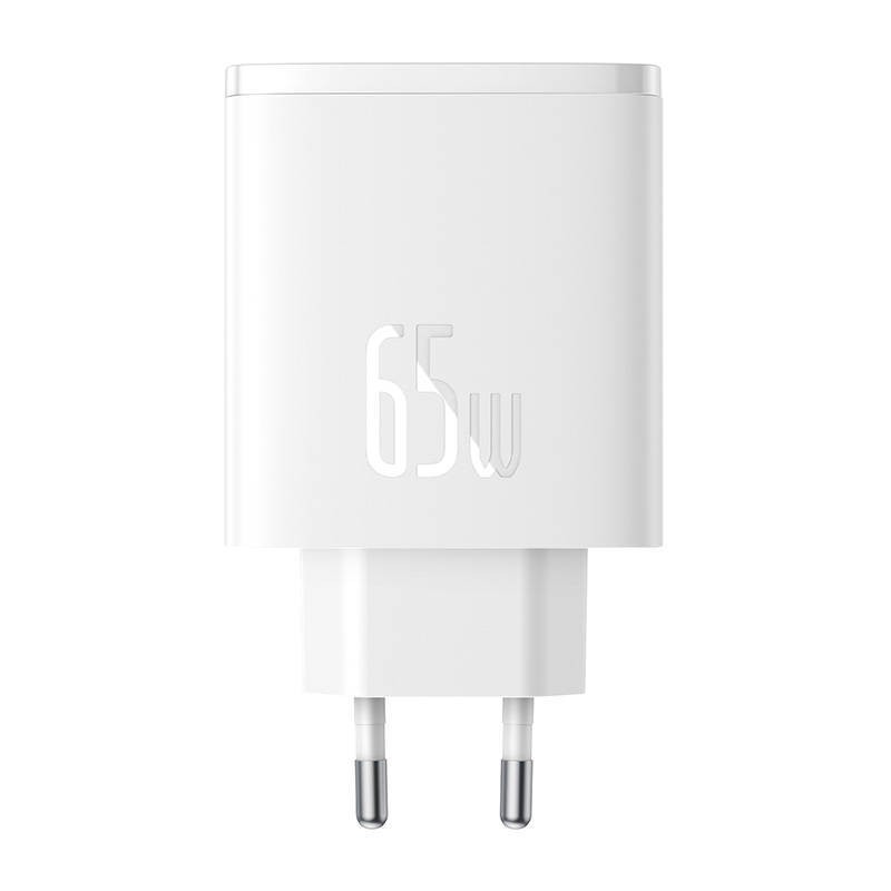 ŁADOWARKA SIECIOWA BASEUS OS-CUBE PRO 2XUSB-C + USB, 65W (BIAŁA)