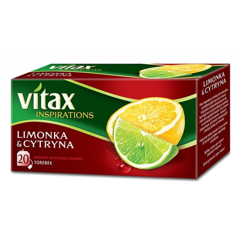 HERBATA LIMONKA Z CYTRYNĄ VITAX INSPIRATIONS 20 TOREBEK