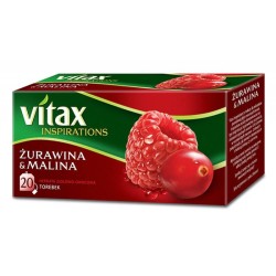 HERBATA ŻURAWINA Z MALINĄ VITAX INSPIRATIONS 20 TOREBEK