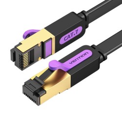 PŁASKI KABEL SIECIOWY CAT7 VENTION ICABG RJ45 ETHERNET 10GBPS 1,5M CZARNY