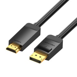 KABEL DISPLAYPORT 1.2 DO HDMI 1.4 VENTION HAGBI 3M, 4K 30HZ (CZARNY)