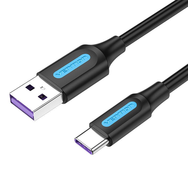 KABEL USB 2.0 A DO USB-C VENTION CORBH 5A 2M CZARNY TYP PVC