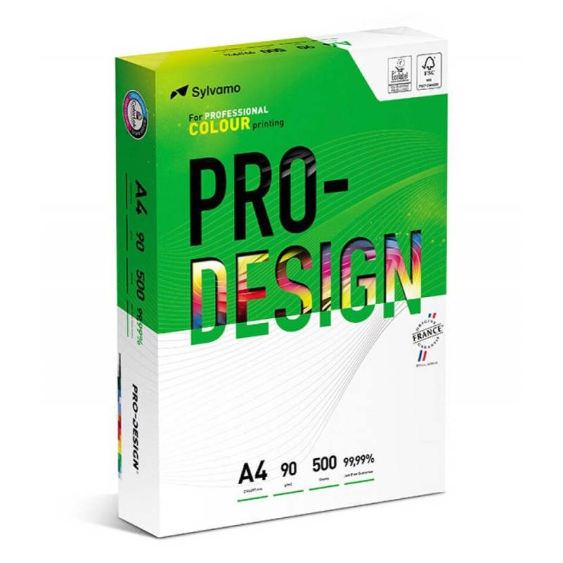 PAPIER SATYNOWANY A4 90G PRO-DESIGN FSC BIAŁY 168CIE A++ 500ARK