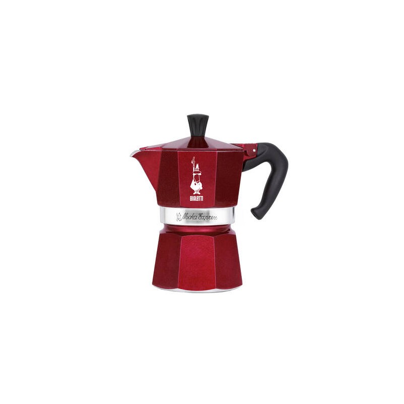 KAWIARKA BIALETTI - DECO GLAMOUR - MOKA EXPRESS 3TZ CZERWONA