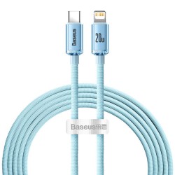 KABEL USB-C DO IP BASEUS CRYSTAL SHINE,  20W, 2M (NIEBIESKI)