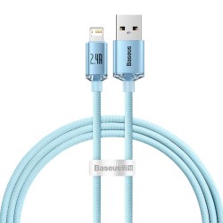 KABEL USB DO IP BASEUS CRYSTAL SHINE, 2.4A, 1.2M (NIEBIESKI)