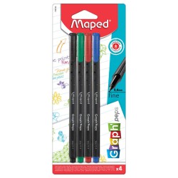 CIENKOPIS MAPED GRAPH PEPS KOLORY  BASIC 4 SZT BLISTER