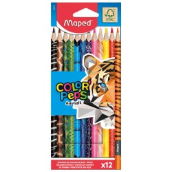 KREDKI MAPED COLORPEPS ANIMALS TRÓJKĄTNE 12 SZT