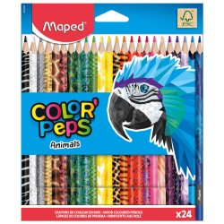 KREDKI MAPED COLORPEPS ANIMALS TRÓJKĄTNE 24 SZT