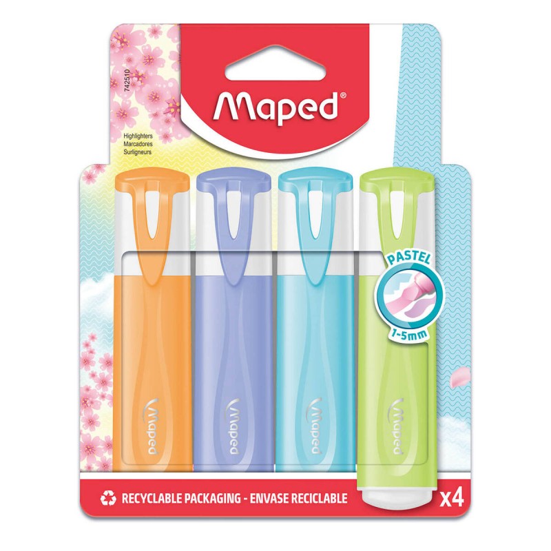 ZAKREŚLACZ MAPED CLASSIC NEW PASTEL MIX KOLORÓW 4 SZT KARTONOWE ETUI