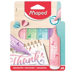 ZAKREŚLACZ MAPED FLEX PASTEL 4 SZT KARTONOWE ETUI