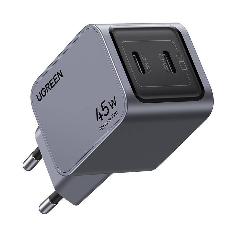 ŁADOWARKA SIECIOWA UGREEN NEXODE PRO 45W, 2X USB-C (SZARA)