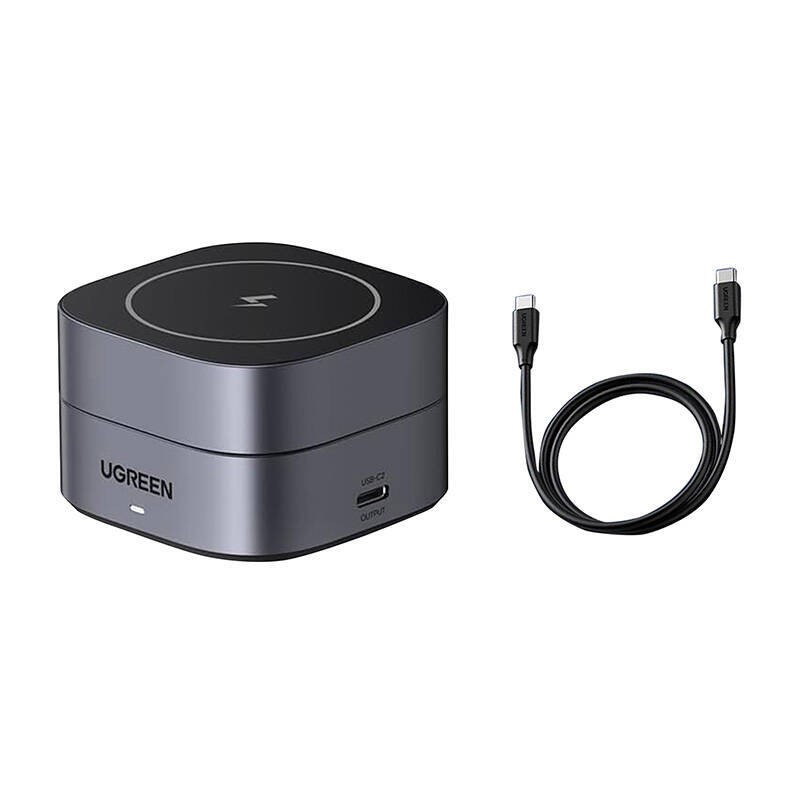 ŁADOWARKA INDUKCYJNA QI 2W1 UGREEN W256 DO IPHONE, AIRPODS, 20W (CZARNA) + KABEL USB-C DO USB-C 1M