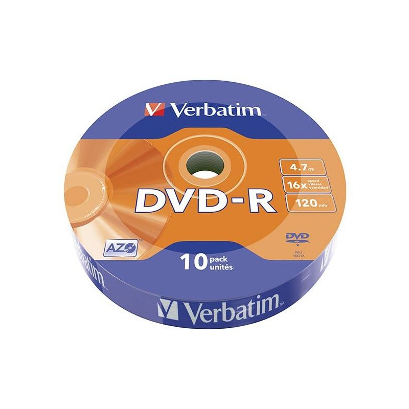 PŁYTA DVD-R 4,7GB 16X VERBATIM DATALIFE 43729 SPINDLE 10 SZT.