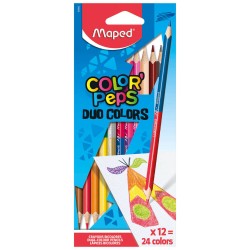 KREDKI MAPED COLORPEPS DUO DWUSTRONNE  12 SZT  24 KOLORY