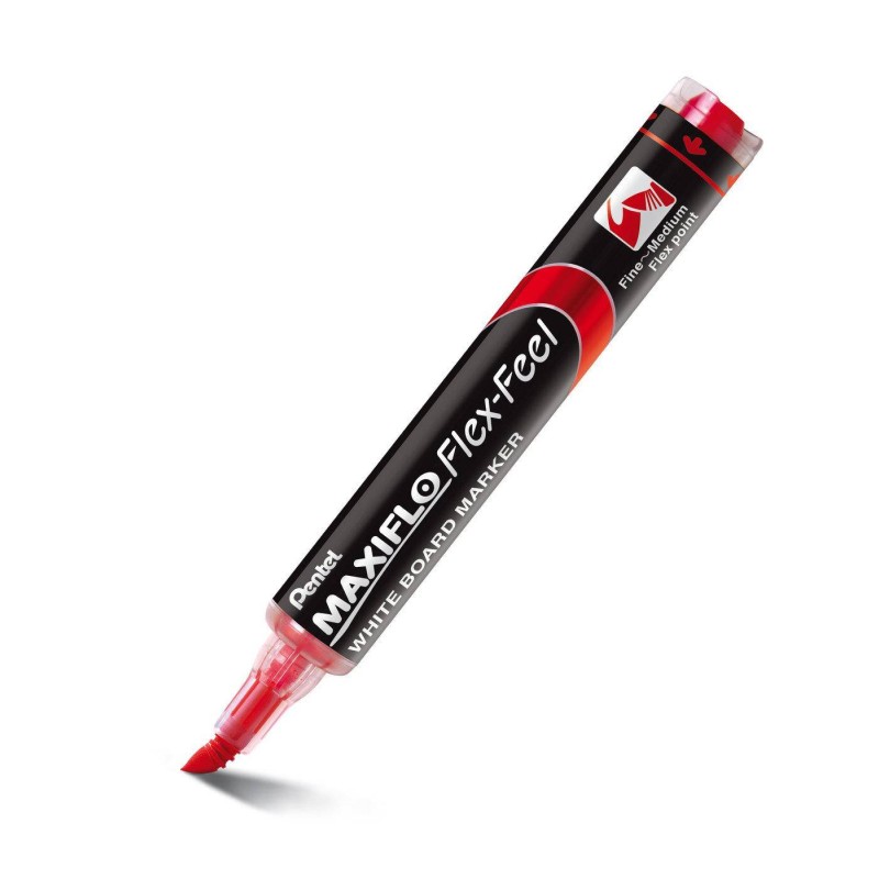 MARKER SUCHOŚCIERALNY PENTEL MAXFILO FLEX-FEEL MWL5SBF-B CZERWONY OKRĄGŁA