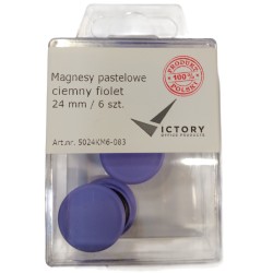 MAGNESY 24MM VICTORY OFFICE PRODUCTS 5024KM6-083 PASTELOWE CIEMNOFIOLETOWE 6SZT