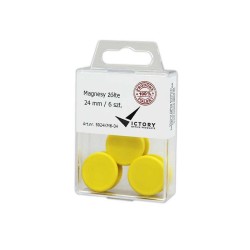 MAGNESY 24MM VICTORY OFFICE PRODUCTS 5024KM6-04 ŻÓŁTE 6SZT