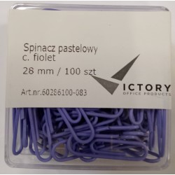 SPINACZE OKRĄGŁE 28MM VICTORY OFFICE PRODUCTS 60286100-083 PASTELOWE CIEMNOFIOLETOWE METALOWEPOWLEKANE W POJEMNIKU PLASTIKOWYM