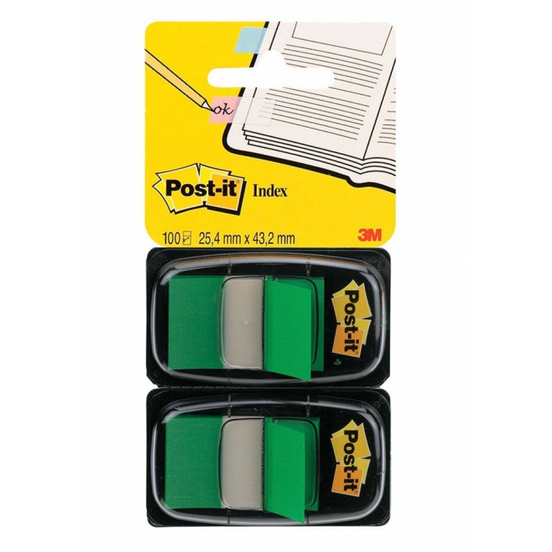 ZAKŁADKI INDEKSUJĄCE FOLIOWE 25,4X43,2MM 3M POST-IT®  680-G2EU ZIELONE 2X50SZT