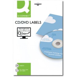 ETYKIETY SAMOPRZYLEPNE NA CD/DVD Q-CONNECT BIAŁE 100ARK*2SZT