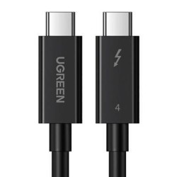 KABEL USB-C DO USB-C UGREEN US501, GEN3, 100W, 4K, 0.8M (CZARNY)