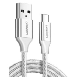 KABEL UGREEN	US288 USB DO USB-C, QC3.0, 1.5M (BIAŁY)