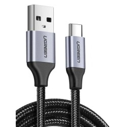 KABEL USB DO USB-C QC3.0 UGREEN 	US288 0,5M Z ALUMINIOWĄ WTYCZKĄ (CZARNY)