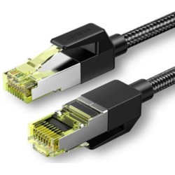 UGREEN NW150 KABEL SIECIOWY W OPLOCIE, ETHERNET RJ45, CAT.7, F/FTP, 1M (CZARNY)