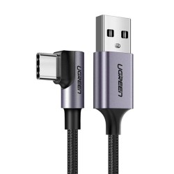 KABEL USB DO USB-C KĄTOWY UGREEN US284, 3A , 3M (CZARNY)