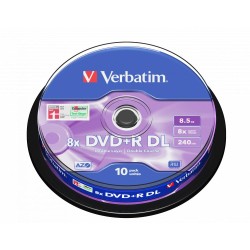 PŁYTA DVD+R 8,5GB 8X VERBATIM DATALIFE PLUS 43666 CAKE 10 SZT.