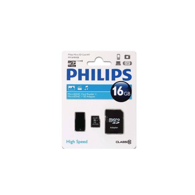 PAMIĘĆ MICROSDHC 16GB 10MBS PHILIPS FM16MR45B/10 1 SZT.