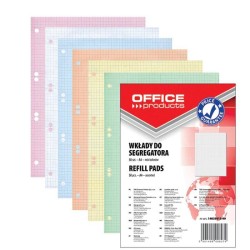 WKŁADY DO SEGREGATORA A4 OFFICE PRODUCTS MIX KOLORÓW KRATKA 50KART