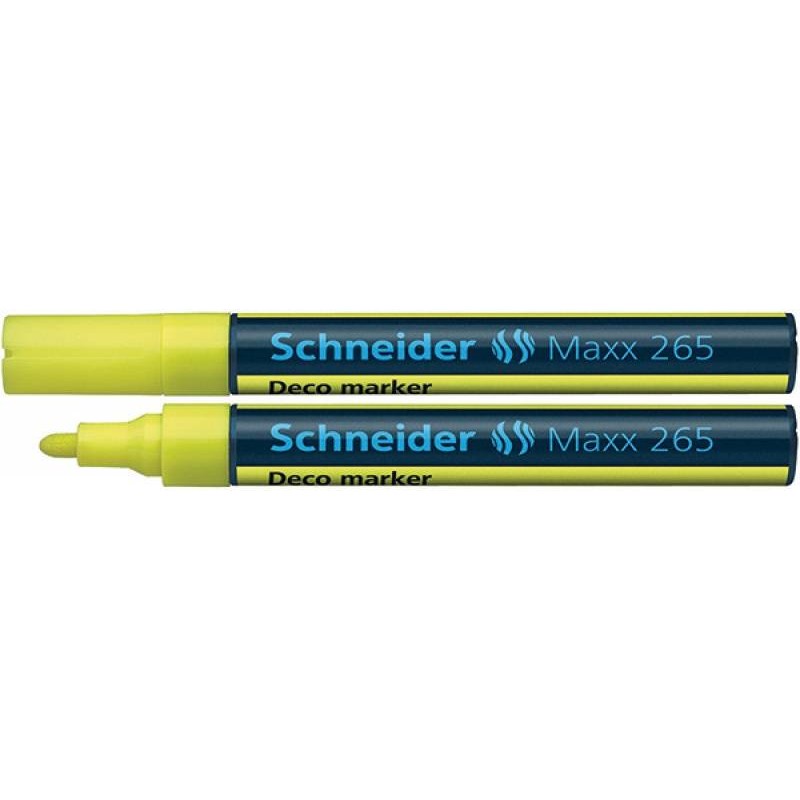 MARKER KREDOWY  SCHNEIDER MAXX 265 DECO ŻÓŁTY OKRĄGŁA 2-3MM ZAWIESZKA 1SZT