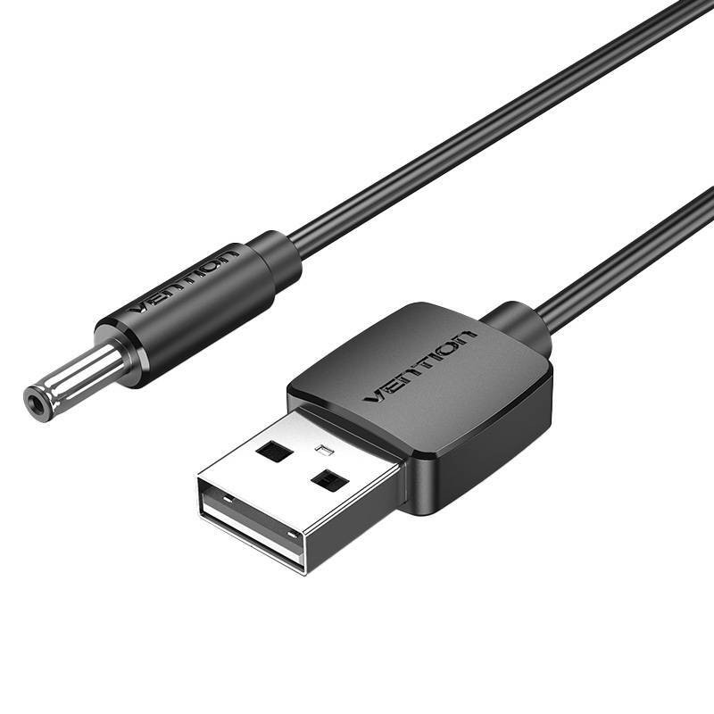 KABEL ZASILAJĄCY USB-A DO DC 3,5MM BARREL JACK VENTION CEXBG 5V 1,5M CZARNY