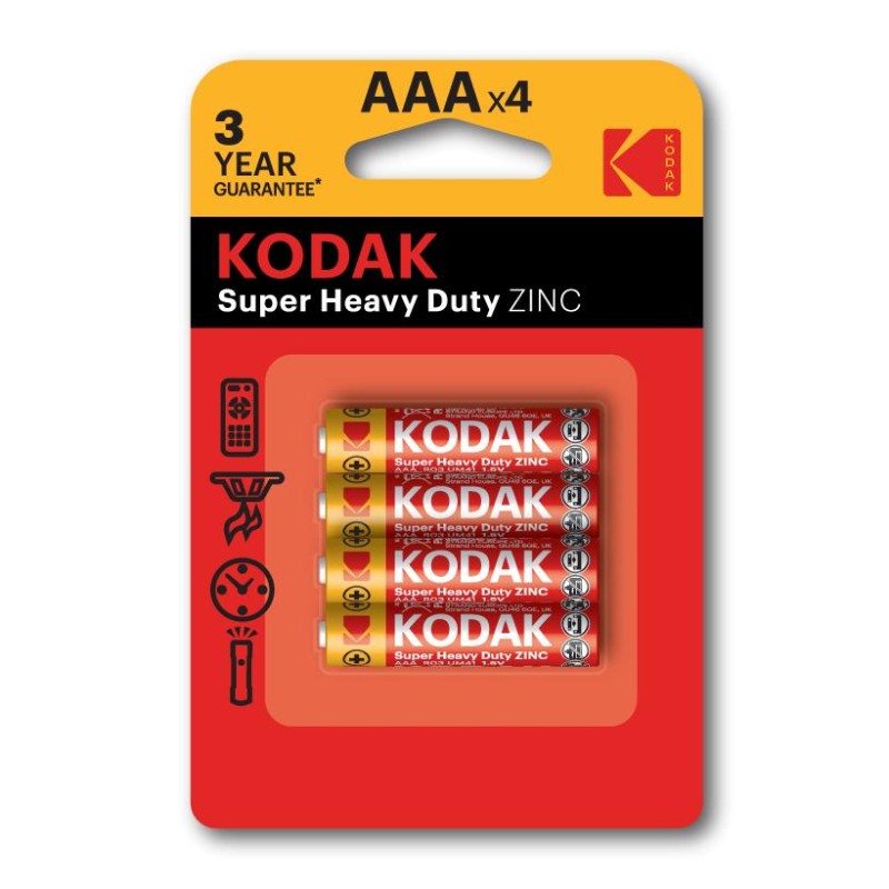 BATERIA CYNKOWA AAA KODAK ZINC SUPER HEAVY DUTY 30953321 4SZT