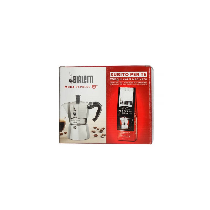 KAWIARKA BIALETTI ZESTAW MOKA EXPRESS 3TZ + KAWA PERFETTO MOKA CLASSICO 250G