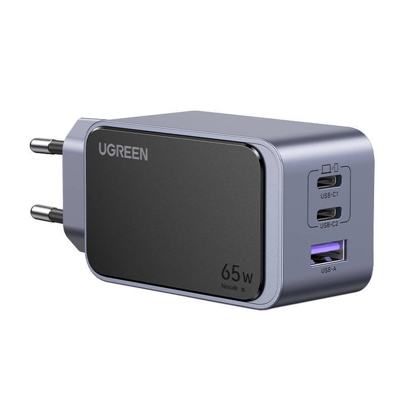 ŁADOWARKA SIECIOWA UGREEN NEXODE AIR 65W, USB + 2X USB-C (SZARA)