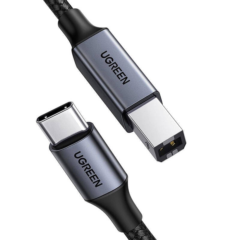 KABEL USB-C DO USB-B 2.0 (DO DRUKARKI) UGREEN US370, 1M (CZARNY)